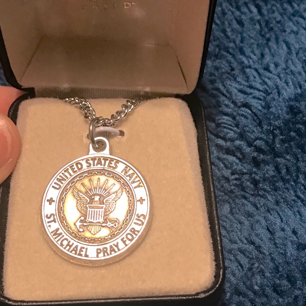 Brand New Navy Pendant Necklace